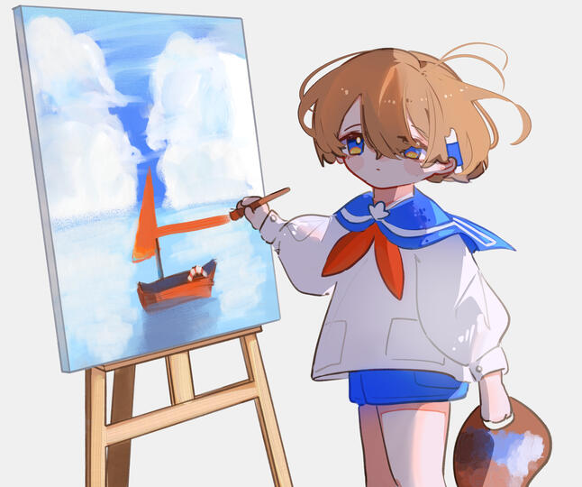 The Painter and the boat The Painter and the boat